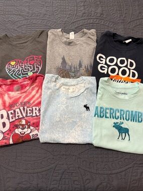 Set of six, multi brand shirts Abercrombie & Fitch Mint Green Kids Logo Tee